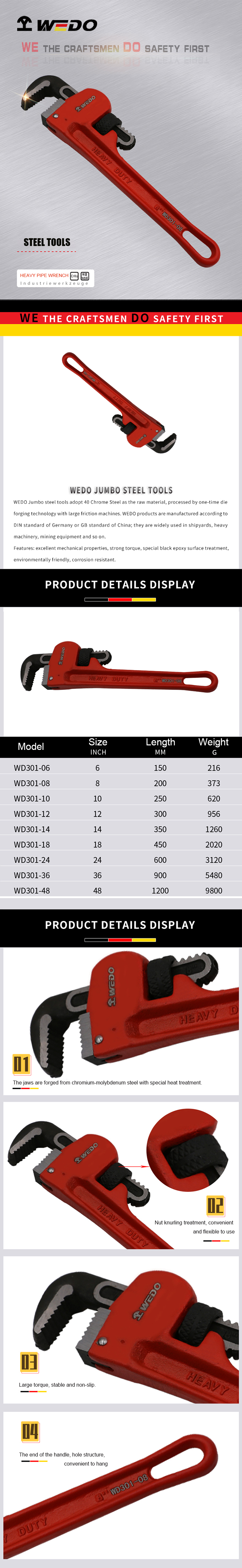 Heavy Pipe Wrench WD301(图1)